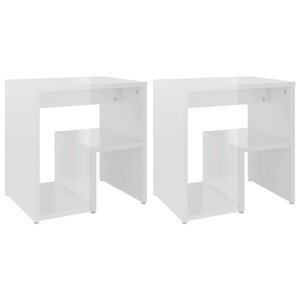 vidaXL Tables de chevet 2Pièces blanc brillant 40x30x40cm bois ingénierie