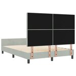 vidaXL Lit à ressorts avec tête de lit Gris clair 140 x 200 cm Velours