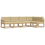 vidaXL Ensemble de canapés d'extérieur 4 Pièces Blanc et Beige Polyester