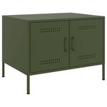 vidaXL Table basse vert olive 68x50x50 5 cm acier