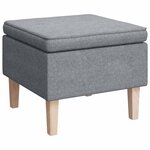 vidaXL Fauteuil avec pieds à bascule et tabouret Gris clair Tissu