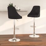 vidaXL Tabourets de bar lot de 2 noir tissu