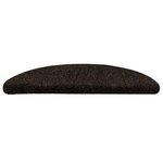 vidaXL Tapis d'escalier auto-adhésifs 5 pièces 56 x 17 x 3 cm Marron foncé Demi-rond