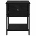 vidaXL Table de chevet avec tiroir 2 Pièces Chêne noir 34 x 35 5 x 45 cm