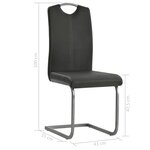 vidaXL Chaises à manger cantilever lot de 4 gris similicuir