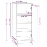 vidaXL Armoire à chaussures Noir 35x35x80 cm Bois de pin massif