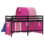 vidaXL Lit mezzanine enfants avec tunnel sans matelas rose 80x200 cm