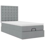 vidaXL Lit ottoman avec matelas gris clair 90x200 cm tissu