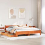 vidaXL Cadre de lit sans matelas cire marron 200x200cm bois pin massif