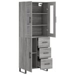 vidaXL Buffet haut Sonoma gris 69 5x34x180 cm Bois d'ingénierie