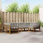 vidaXL Ensemble de canapés d'extérieur 6 Pièces Gris Naturel et Clair