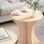 vidaXL Table basse 2 Pièces Naturel 46 x 46 x 47 cm Bois de pin massif