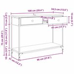 vidaXL Table console Bois Ancien 100 x 34 5 x 75 cm Bois d'ingénierie