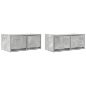 vidaXL Meubles TV 2 Pièces gris béton 60x31x25 5 cm bois d'ingénierie