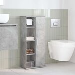 vidaXL Meuble de salle de bain avec porte-rouleau gris béton