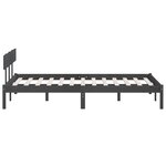 vidaXL Cadre de lit Gris Bois de pin massif 140x200 cm