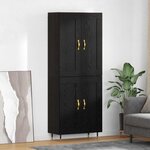 vidaXL Haut Armoire Chêne noir 69 5 x 34 x 180 cm Bois d'ingénierie