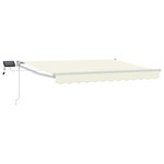 vidaXL Store rétractable manuel avec LEDs Crème et Blanc 3 x 2 m