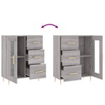 vidaXL Buffet sonoma gris 69 5x34x90 cm bois d'ingénierie