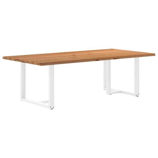 vidaXL Table à manger et bord naturel bois massif chêne rectangulaire