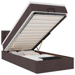 vidaXL Lit ottoman avec matelas marron foncé 100x200 cm tissu