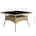 vidaXL Ensemble à manger de jardin 9 Pièces Résine tressée et verre Beige