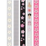 5 Masking Tapes - motifs manga Sakura - Printemps Japonais