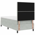 vidaXL Lit à ressorts avec matelas Gris clair 90 x 200 cm Velours