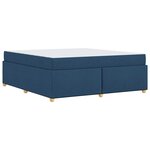 vidaXL Cadre de lit avec matelas Bleu 180 x 200 cm tissu