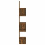 vidaXL Étagère d'angle murale Chêne fumé 20x20x127 5cm Bois ingénierie