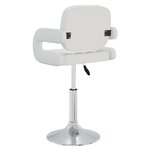 vidaXL Chaises pivotantes à manger lot de 4 Blanc Similicuir