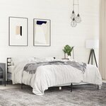 vidaXL Cadre de lit sonoma gris 140x190 cm bois d'ingénierie et métal