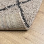 vidaXL Tapis shaggy à poils longs moderne beige anthracite 60x110 cm
