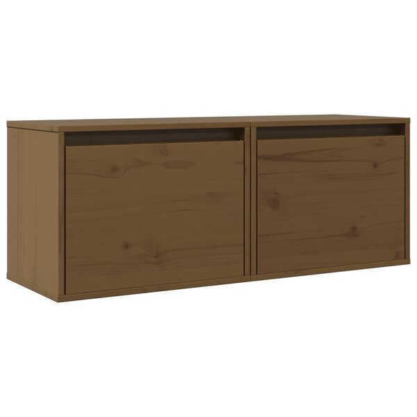 vidaXL Armoires murales 2Pièces Marron miel 45x30x35cm Bois de pin massif