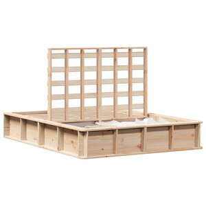 vidaXL Cadre de lit Marron 135 x 190 cm Bois de pin massif