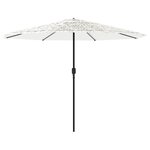 vidaXL Parasol de jardin avec mât en acier blanc 388x388x248 cm