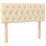 vidaXL Sommier à lattes de lit avec matelas Crème 90x200 cm Tissu