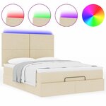 VidaXL Cadre de lit ottoman avec matelas crème 140x190 cm tissu