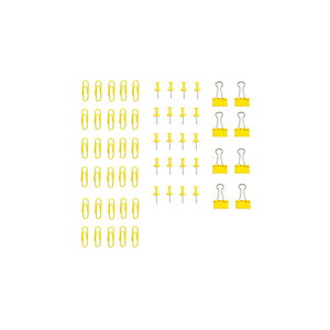 Lot de trombones epingles et minis pinces -  couleur jaune