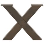 vidaXL Pieds de table basse en forme de X  2 pièces  acier naturel  60 x (42-43) cm