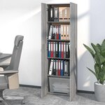 vidaXL Armoire de bureau Sonoma gris 60x32x190 cm Bois d'ingénierie