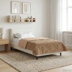 vidaXL Duvet d'hiver Taupe 140 x 220 cm Microfibre et polaire Teddy