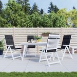 vidaXL Coussins de chaise à dossier haut lot de 4 carreaux noir