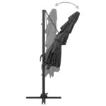 vidaXL Parasol de jardin à 4 niveaux avec mât en aluminium anthracite