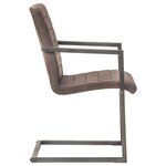 vidaXL Chaises à manger cantilever lot de 2 marron cuir véritable