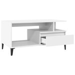 vidaXL Table basse Blanc 90x49x45 cm Bois d'ingénierie