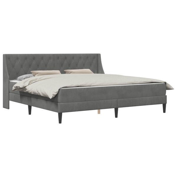 vidaXL Cadre de lit avec matelas Gris foncé 200 x 200 cm Velours