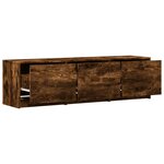 vidaXL Meuble TV avec LED chêne fumé 140x34x40 cm bois d'ingénierie