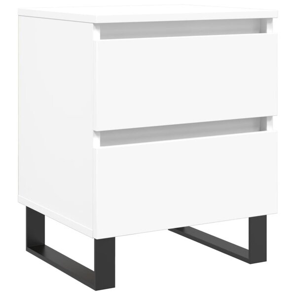 vidaXL Table de chevet Blanc 40x35x50 cm Bois d’ingénierie