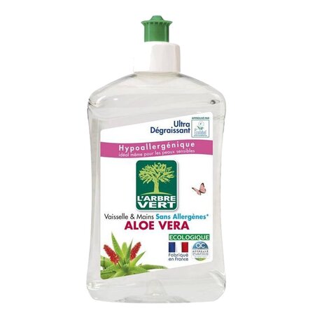 L'Arbre Vert L’Arbre Vert Vaisselle & Mains Hypoallergénique à l’Aloe Vera Ultra Dégraissant 500ml (lot de 8)